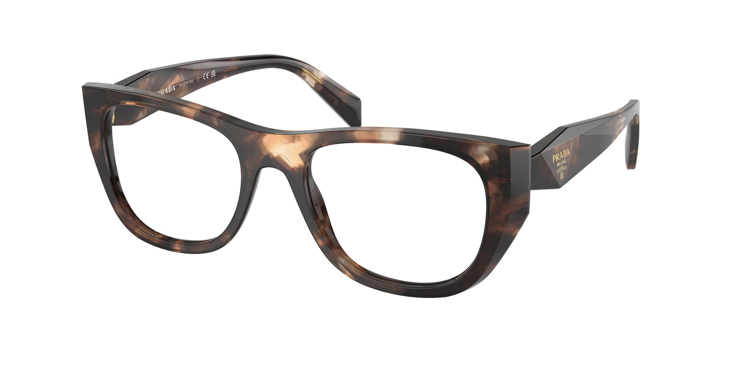 Prada PRA18V Irregular Eyeglasses  14P1O1-Caramel Tortoise 52-145-19 - Color Map Tortoise