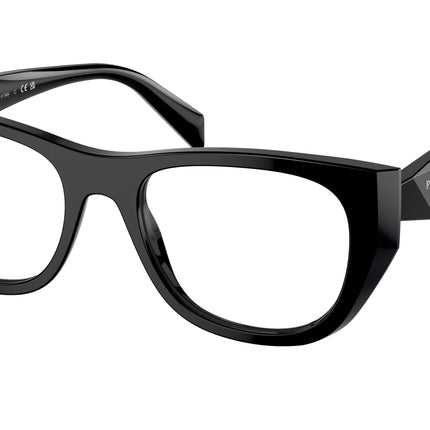 Prada PRA18V Irregular Eyeglasses  16K1O1-Black 52-145-19 - Color Map Black