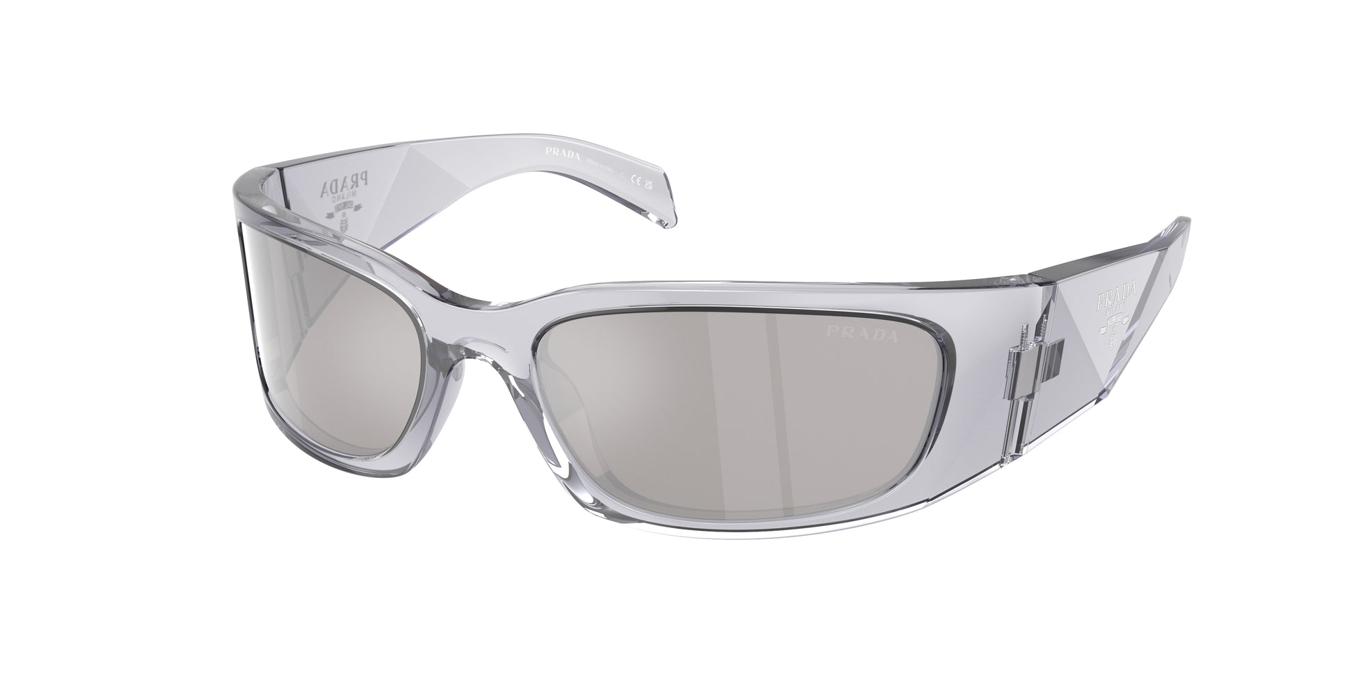 Prada PRA19S Butterfly Sunglasses  12R2B0-Transparent Grey 60-120-18 - Color Map Grey