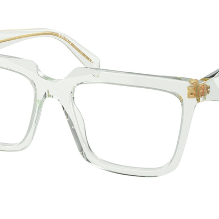 Prada PRA19VF Rectangle Eyeglasses  14R1O1-Transparent Mint 55-145-16 - Color Map Transparent