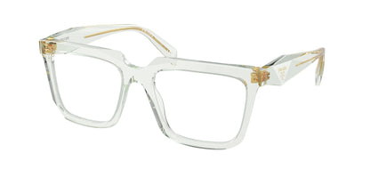 Prada PRA19VF Rectangle Eyeglasses  14R1O1-Transparent Mint 55-145-16 - Color Map Transparent