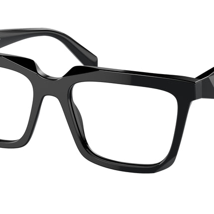 Prada PRA19VF Rectangle Eyeglasses  16K1O1-Black 55-145-16 - Color Map Black