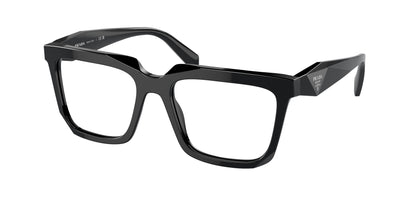 Prada PRA19VF Rectangle Eyeglasses  16K1O1-Black 55-145-16 - Color Map Black