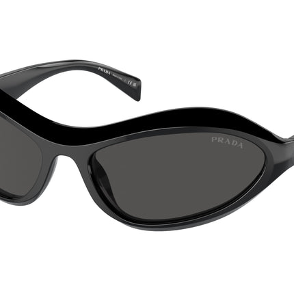 Prada PRA20SF Irregular Sunglasses  16K5S0-Black 63-125-16 - Color Map Black