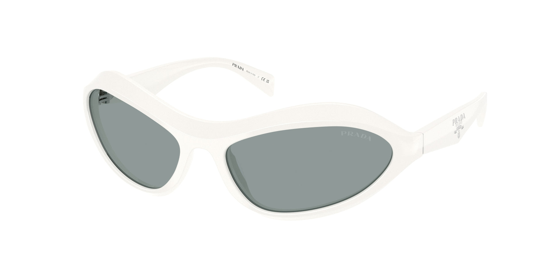 Prada PRA20SF Irregular Sunglasses  17K3C2-Talc 63-125-16 - Color Map White