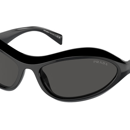 Prada PRA20S Irregular Sunglasses  16K5S0-Black 61-125-17 - Color Map Black
