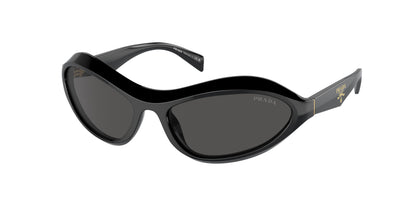 Prada PRA20S Irregular Sunglasses  16K5S0-Black 61-125-17 - Color Map Black