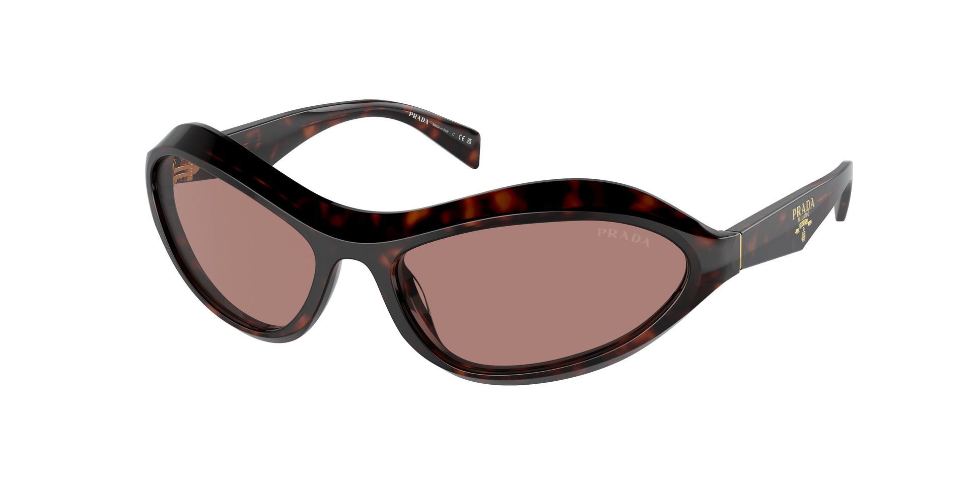 Prada PRA20S Irregular Sunglasses  17N10D-Root Tortoise 61-125-17 - Color Map Tortoise