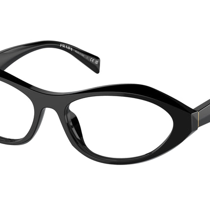Prada PRA21VF Irregular Eyeglasses  16K1O1-Black 55-135-15 - Color Map Black
