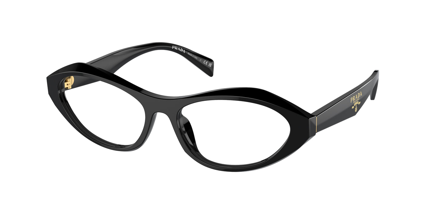 Prada PRA21VF Irregular Eyeglasses  16K1O1-Black 55-135-15 - Color Map Black