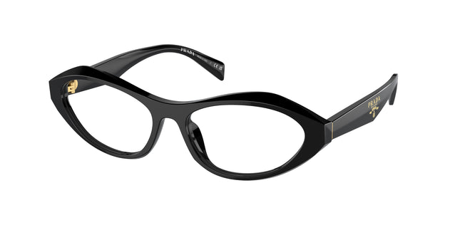 Prada PRA21VF Irregular Eyeglasses  16K1O1-Black 55-135-15 - Color Map Black