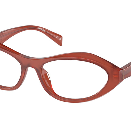 Prada PRA21V Irregular Eyeglasses  13V1O1-Opal Cornelian 55-135-16 - Color Map Red