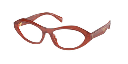 Prada PRA21V Irregular Eyeglasses  13V1O1-Opal Cornelian 55-135-16 - Color Map Red