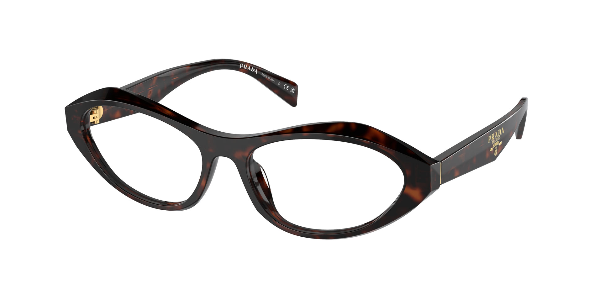Prada PRA21V Irregular Eyeglasses  17N1O1-Root Tortoise 55-135-16 - Color Map Tortoise