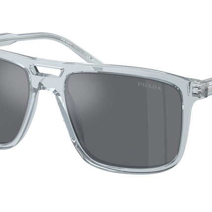 Prada PRA22SF Rectangle Sunglasses  19T175-Transparent Azure 58-145-16 - Color Map Blue