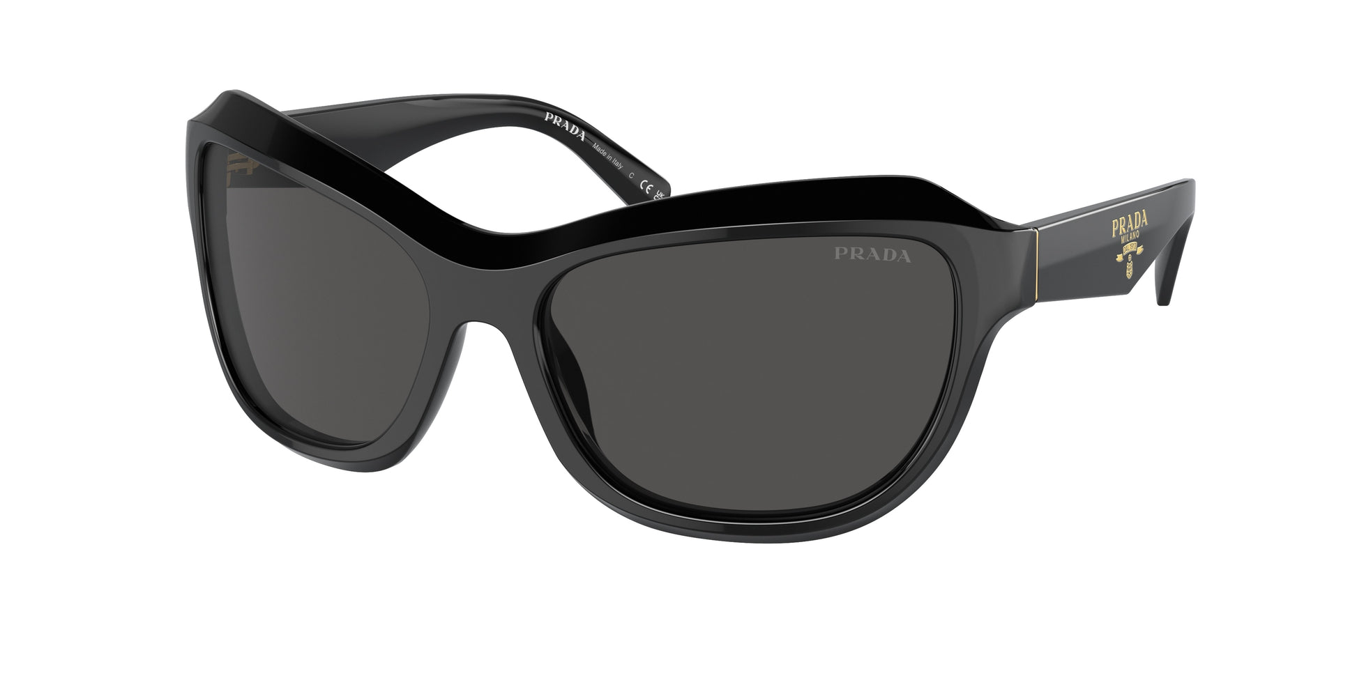 Prada PRA27SF Butterfly Sunglasses  16K5S0-Black 63-130-16 - Color Map Black