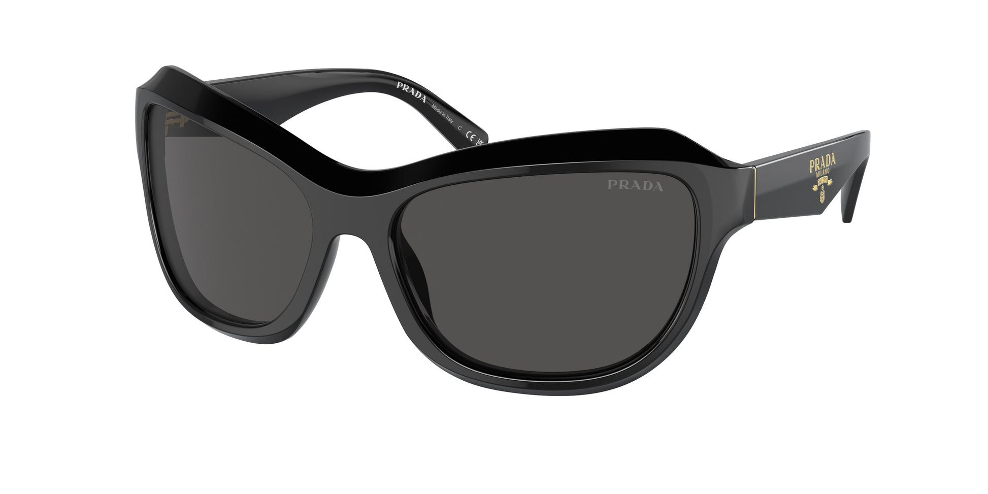 Prada PRA27S Butterfly Sunglasses  16K5S0-Black 62-130-17 - Color Map Black