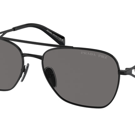 Prada PRA50S Pillow Sunglasses  1AB5Z1-Metal Black 59-140-17 - Color Map Black