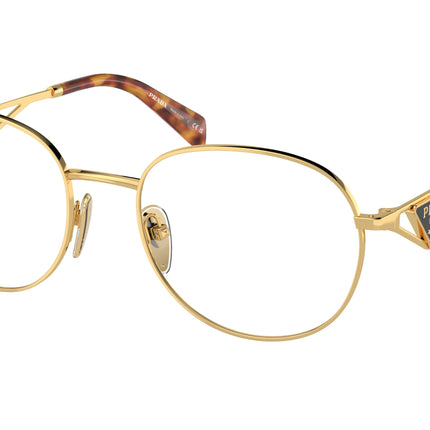 Prada PRA50V Round Eyeglasses  5AK1O1-Gold 54-140-19 - Color Map Gold