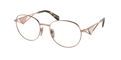 Prada PRA50V Round Eyeglasses  SVF1O1-Rose Gold 54-140-19 - Color Map Gold