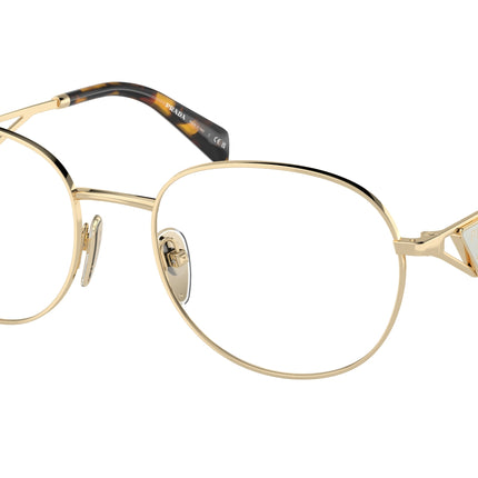 Prada PRA50V Round Eyeglasses  ZVN1O1-Pale Gold 54-140-19 - Color Map Gold