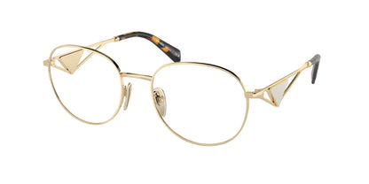 Prada PRA50V Round Eyeglasses  ZVN1O1-Pale Gold 54-140-19 - Color Map Gold