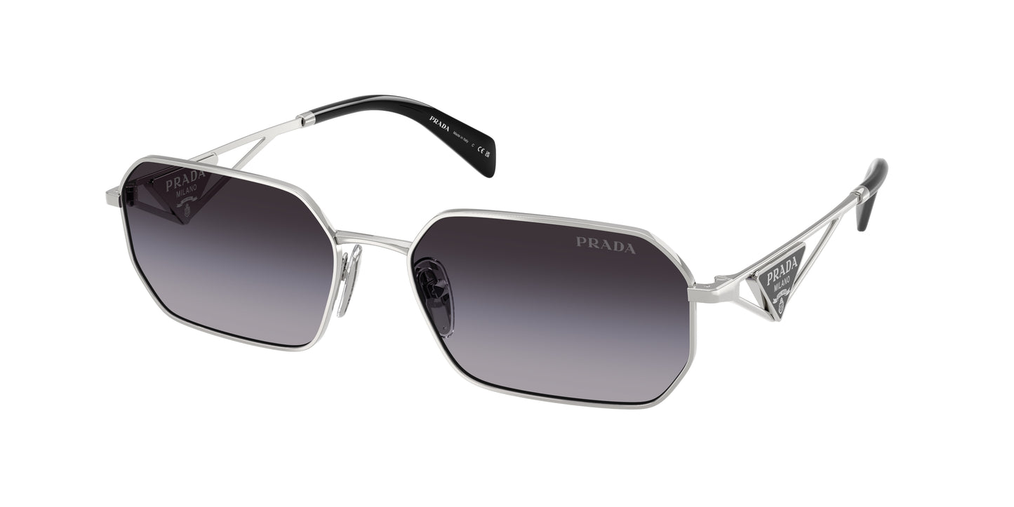 Prada PRA51S Irregular Sunglasses  1BC90A-Silver 58-140-17 - Color Map Silver