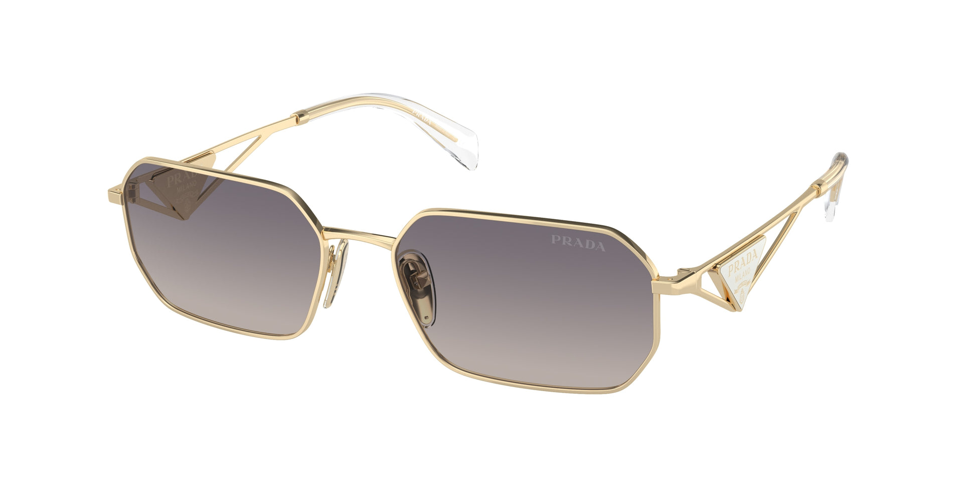 Prada PRA51S Irregular Sunglasses  ZVN30C-Pale Gold 58-140-17 - Color Map Gold