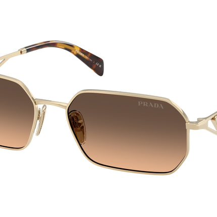 Prada PRA51S Irregular Sunglasses  ZVN50C-Pale Gold 58-140-17 - Color Map Gold
