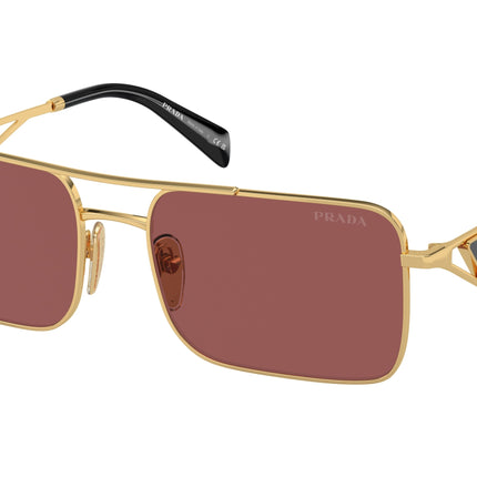 Prada PRA52S Rectangle Sunglasses  5AK08S-Gold 56-140-17 - Color Map Gold