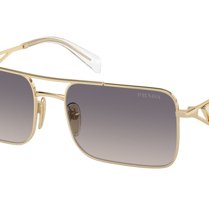Prada PRA52S Rectangle Sunglasses  ZVN30C-Pale Gold 56-140-17 - Color Map Gold