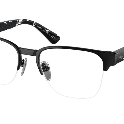Prada PRA52V Pillow Eyeglasses  1AB1O1-Black 54-145-19 - Color Map Black