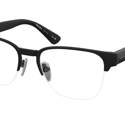 Prada PRA52V Pillow Eyeglasses  1BO1O1-Matte Black 54-145-19 - Color Map Black