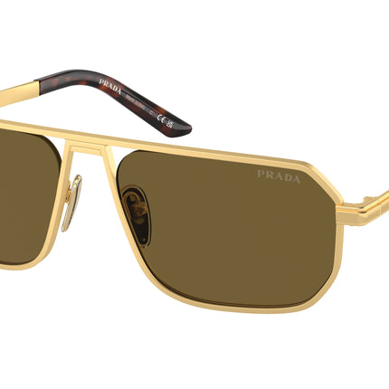 Prada PRA53S Pillow Sunglasses  1BK01T-Matte Gold 59-145-17 - Color Map Gold