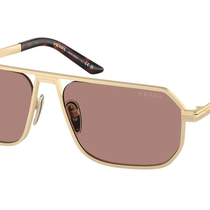 Prada PRA53S Pillow Sunglasses  VAF10D-Matte Pale Gold 59-145-17 - Color Map Gold
