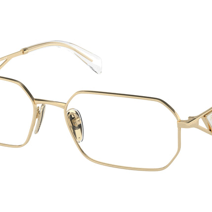 Prada PRA53V Irregular Eyeglasses  ZVN1O1-Pale Gold 56-140-17 - Color Map Gold