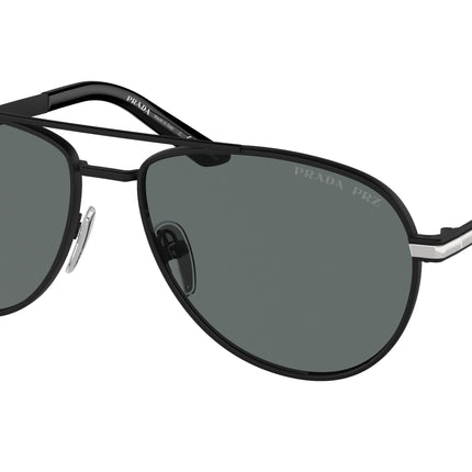 Prada PRA54S Pilot Sunglasses  1BO5Z1-Matte Black 60-145-16 - Color Map Black
