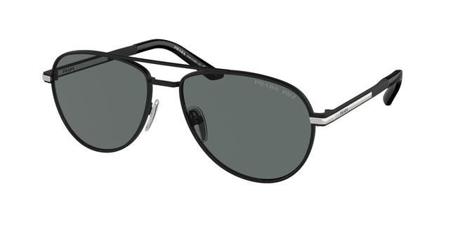 Prada PRA54S Pilot Sunglasses  1BO5Z1-Matte Black 60-145-16 - Color Map Black