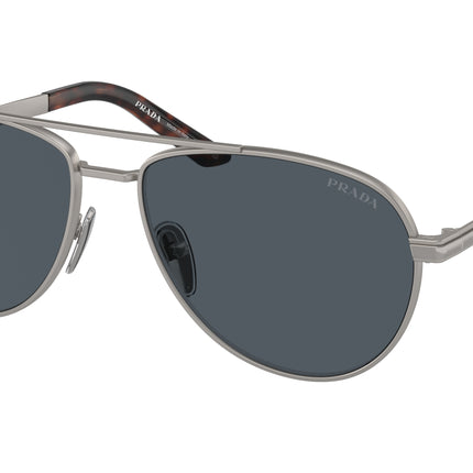 Prada PRA54S Pilot Sunglasses  7CQ09T-Matte Gunmetal 60-145-16 - Color Map Grey