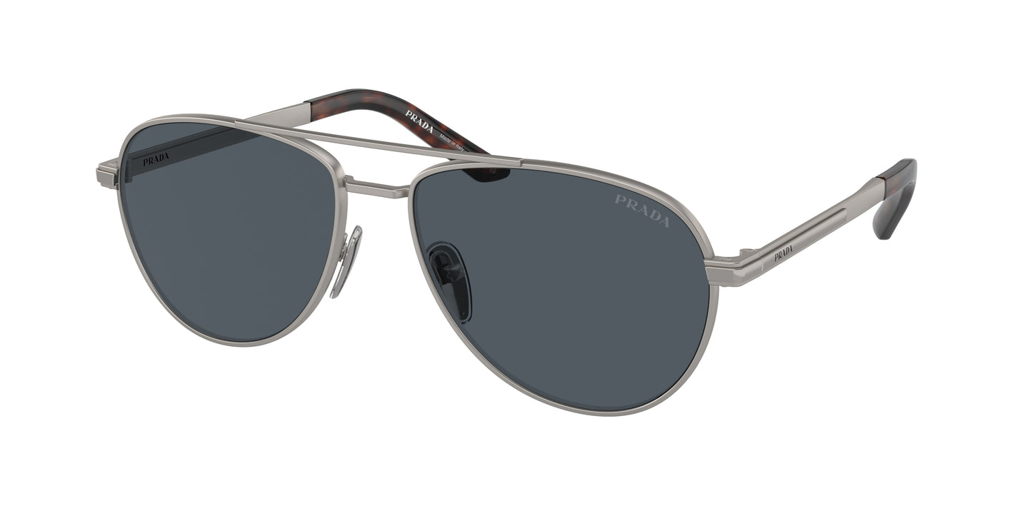 Prada PRA54S Pilot Sunglasses  7CQ09T-Matte Gunmetal 60-145-16 - Color Map Grey