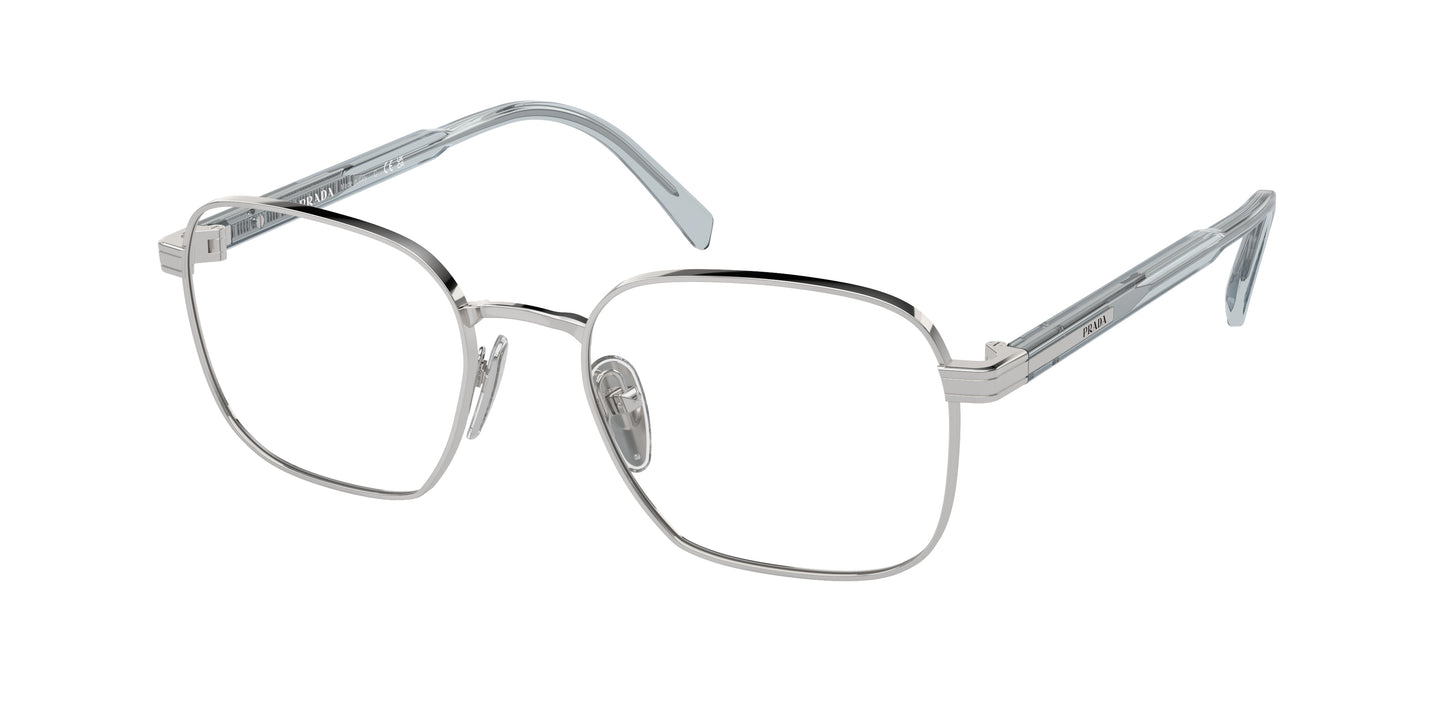 Prada PRA55V Rectangle Eyeglasses  16T1O1-Silver 53-145-19 - Color Map Silver