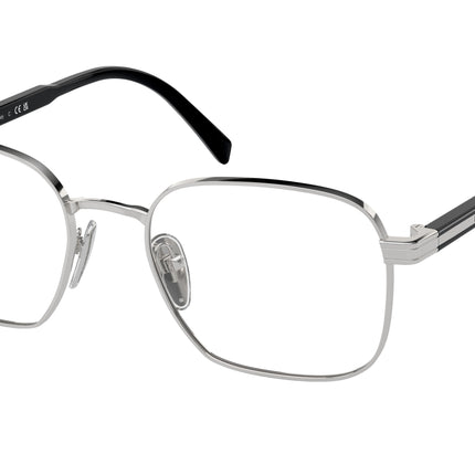 Prada PRA55V Rectangle Eyeglasses  1BC1O1-Silver 53-145-19 - Color Map Silver