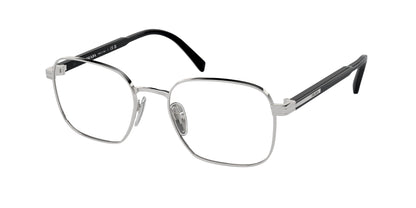 Prada PRA55V Rectangle Eyeglasses  1BC1O1-Silver 53-145-19 - Color Map Silver