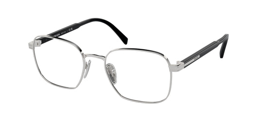 Prada PRA55V Rectangle Eyeglasses  1BC1O1-Silver 53-145-19 - Color Map Silver