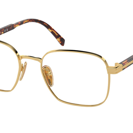 Prada PRA55V Rectangle Eyeglasses  5AK1O1-Gold 53-145-19 - Color Map Gold