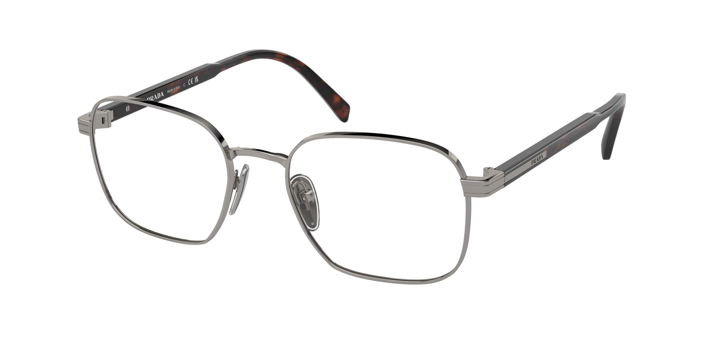 Prada PRA55V Rectangle Eyeglasses  5AV1O1-Gunmetal 53-145-19 - Color Map Grey