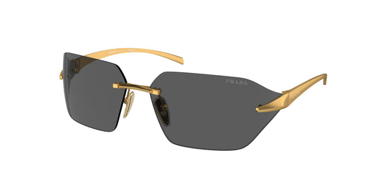 Prada PRA56S Irregular Sunglasses  15N5S0-Satin Yellow Gold 71-115-14 - Color Map Gold
