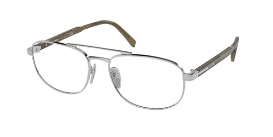 Prada PRA56V Oval Eyeglasses  11U1O1-Silver 57-145-17 - Color Map Silver
