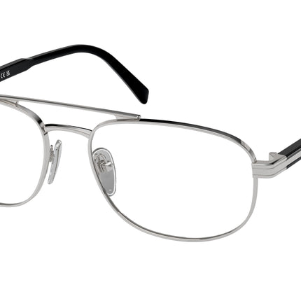 Prada PRA56V Oval Eyeglasses  1BC1O1-Silver 57-145-17 - Color Map Silver