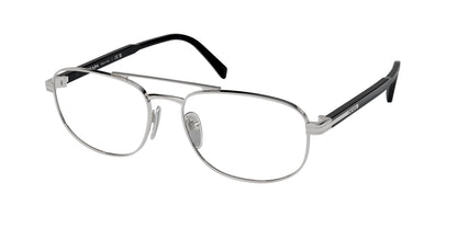 Prada PRA56V Oval Eyeglasses  1BC1O1-Silver 57-145-17 - Color Map Silver